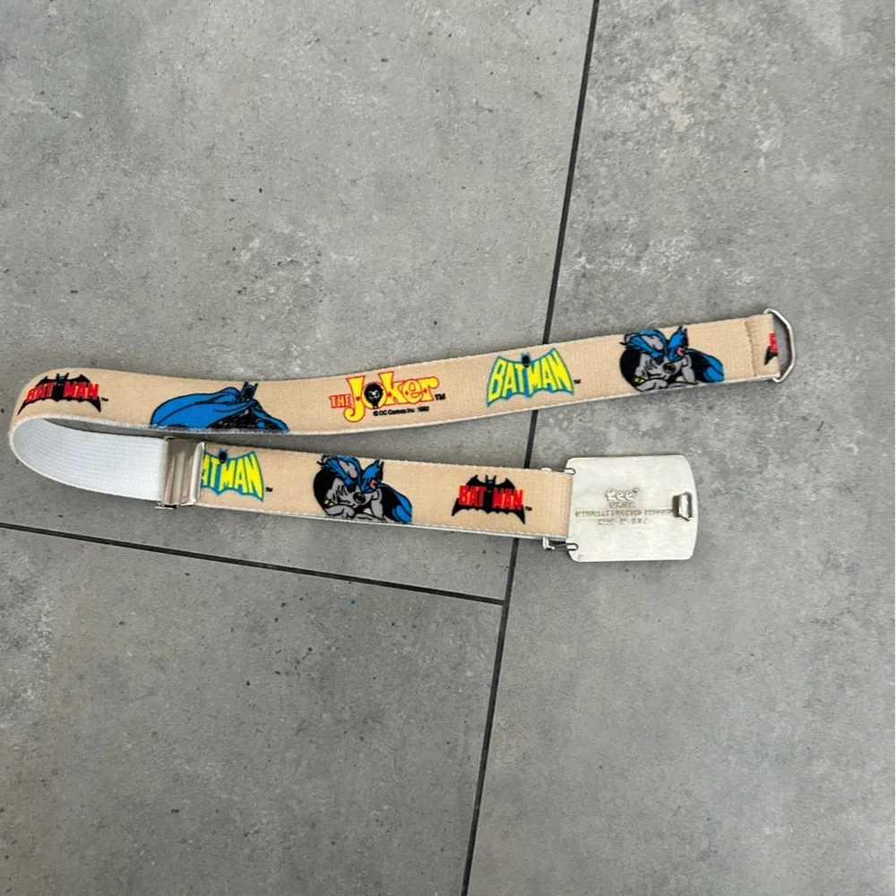 Vintage LEE boys batman joker elastic belt 1982 DC